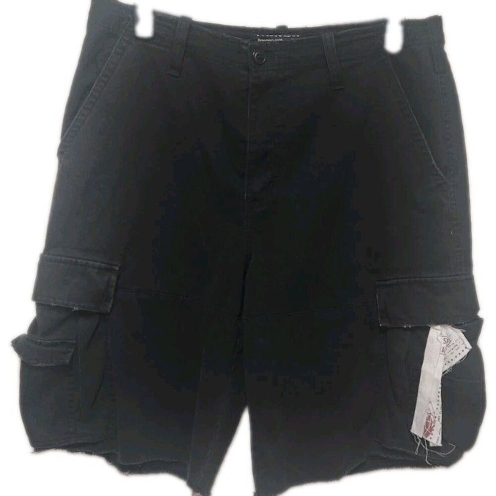 Banana Split Shorts Mens 36 Black Utility Cargo Belted Raw Hem Shorts - Picture 3 of 14